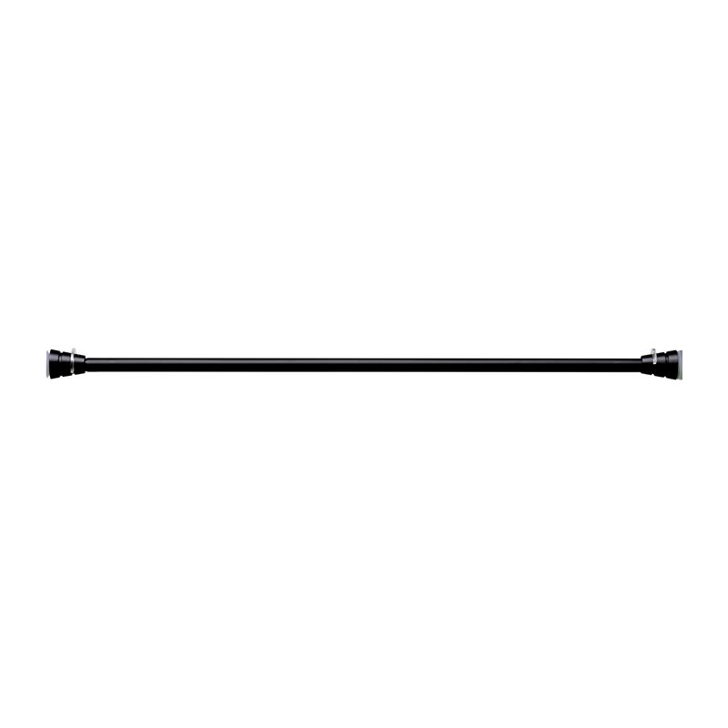 Barre à rideau ENTRE MURS coloris noir diamètre barre 2 cm longueur extensible de 55,0 à 90 cm