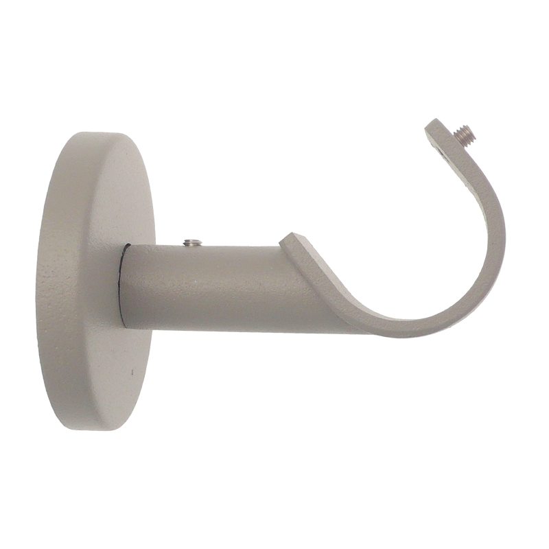 Support barre à rideau VELOURS coloris gris grainé diamètre barre 2,8 cm longueur 6 cm