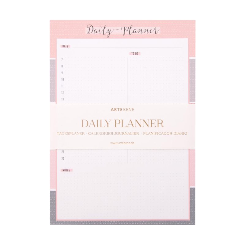 Carnet DAILY PLANS coloris rose