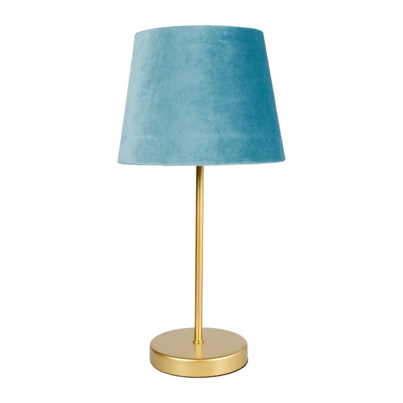 Lampe à poser VELVET GOLD coloris bleu 40 x 20 cm