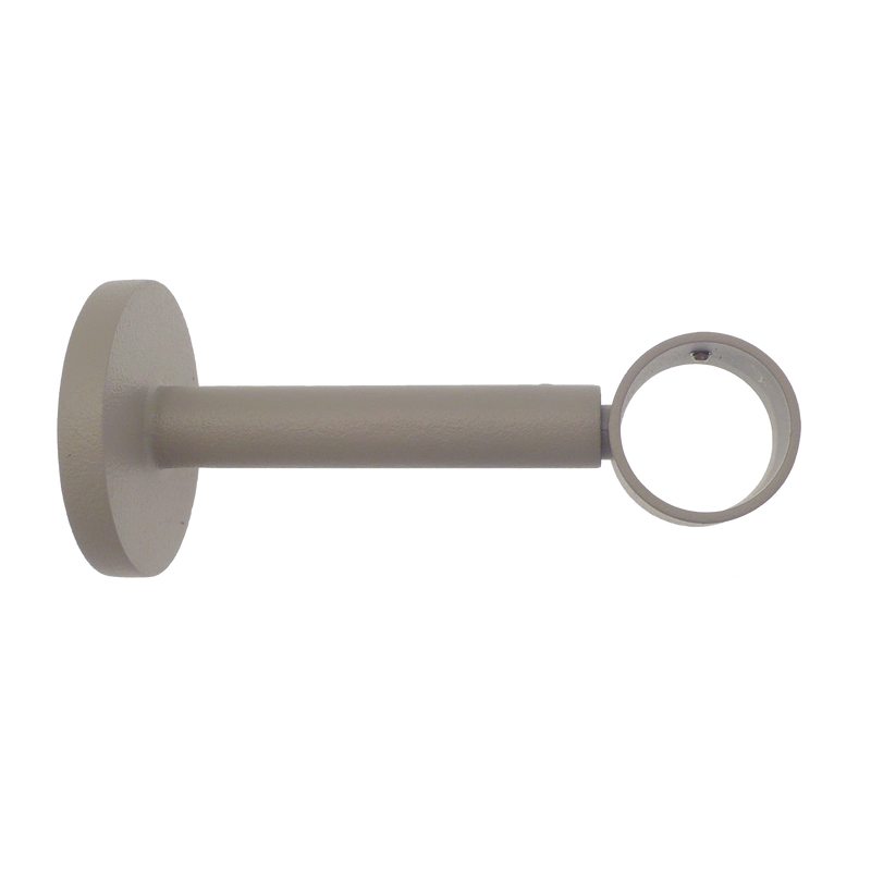 Support barre à rideau VELOURS coloris gris grainé diamètre barre 2,8 cm longueur extensible de 10,8 à 16 cm