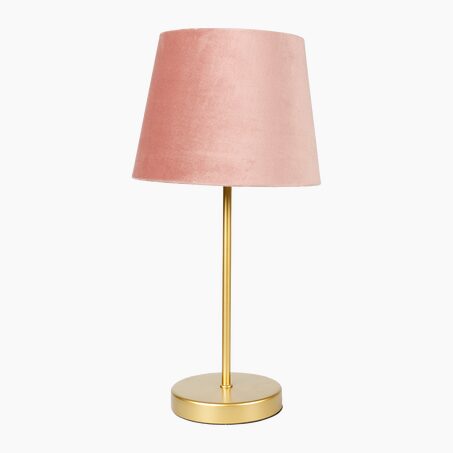 Lampe à poser VELVET GOLD coloris rose 40 x 20 cm