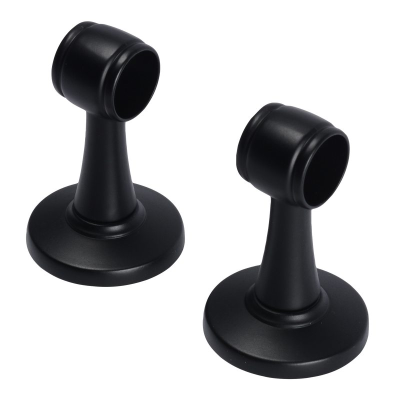 Support barre à rideau NATURA coloris noir diamètre barre 2 cm longueur 6 cm