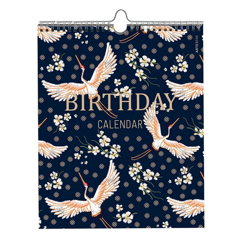 Calendrier ASIAN BIRDS coloris bleu