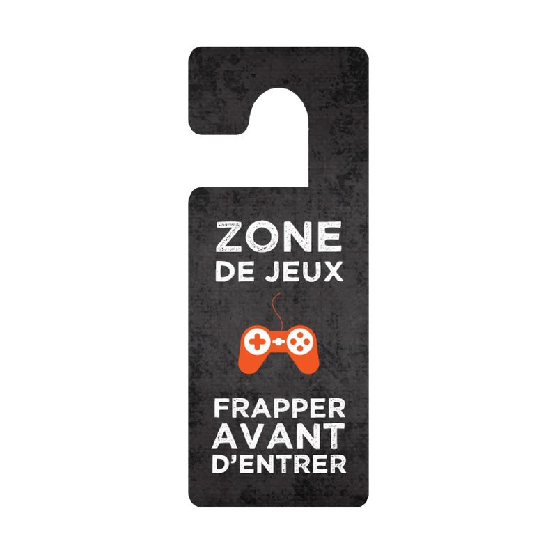 Déco de porte ZONE DE JEUX coloris noir