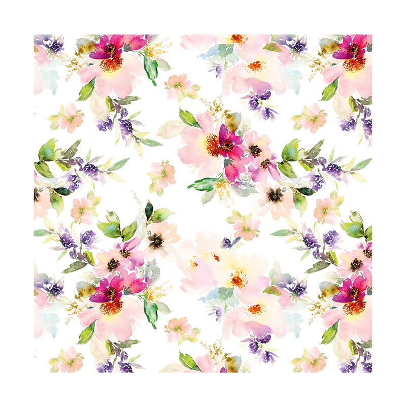 Serviette en papier LOVELY FLOWERS coloris blanc