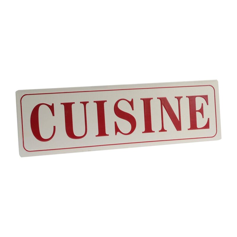 Plaque métal CUISINE coloris blanc