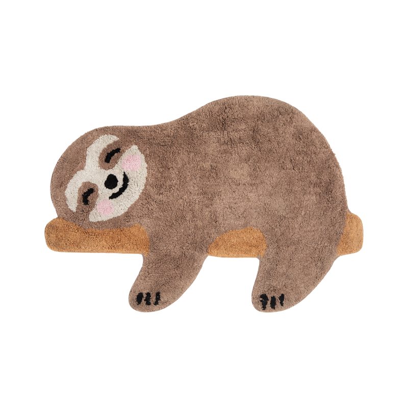 Tapis HAPPY SLOTH coloris brun 70 x 48 cm