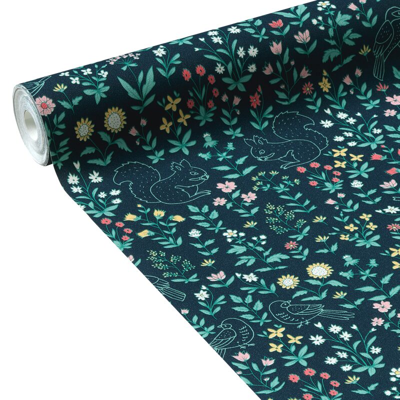 Papier peint intissé CORNELIA coloris bleu nuit