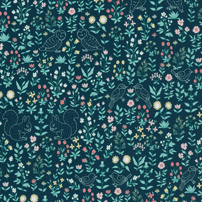 Papier peint intissé CORNELIA coloris bleu nuit
