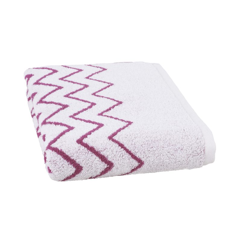Drap de bain GRAPHIC coloris rose 70 x 140 cm