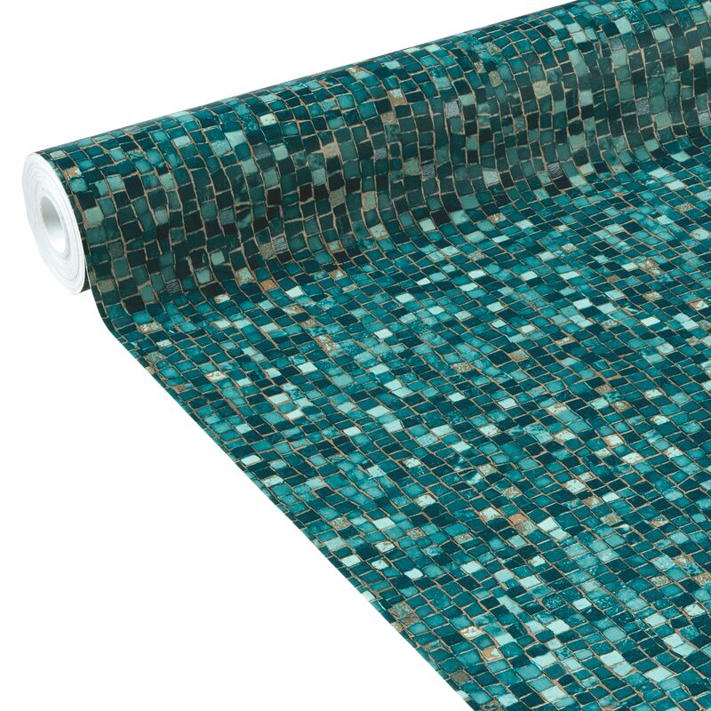 Papier peint intissé MENARA coloris vert émeraude