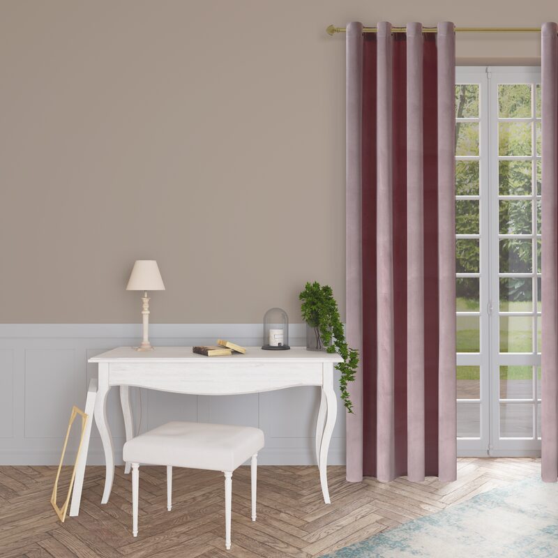 Rideau MYNDOS coloris rose poudré 140 x 260 cm