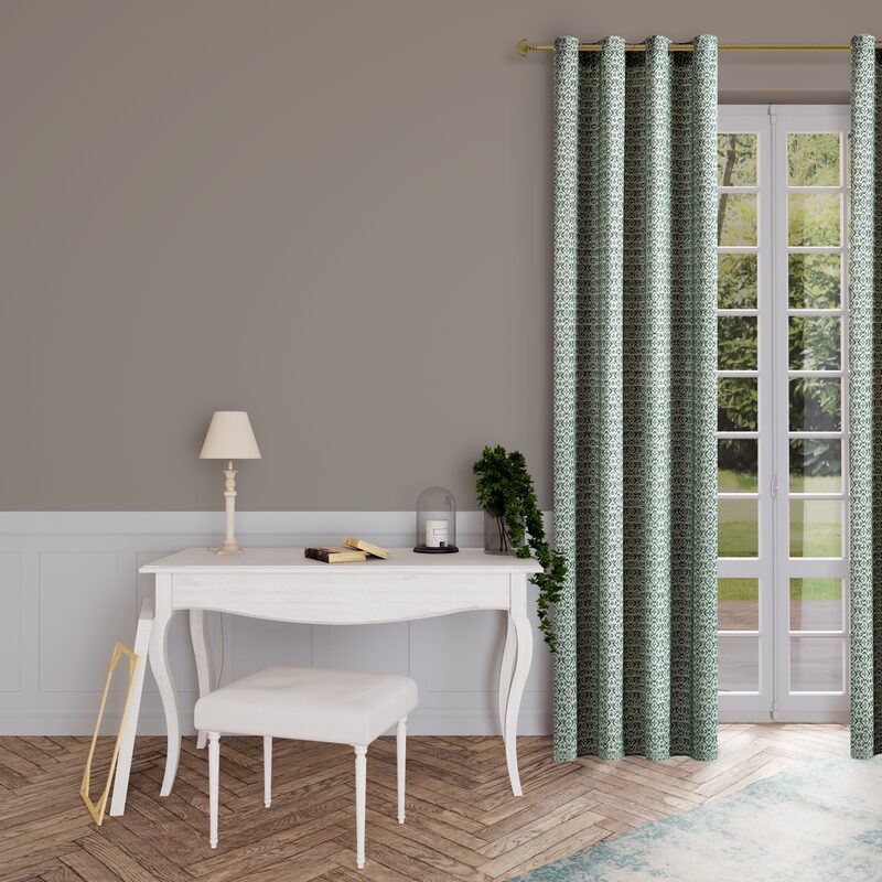 Rideau WISY coloris bleu paon 140 x 250 cm