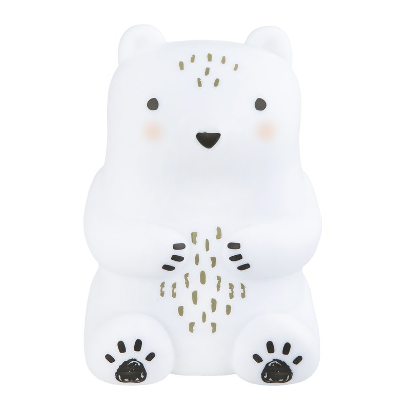 Veilleuse BEAR CAMP coloris blanc 15 x 10 cm