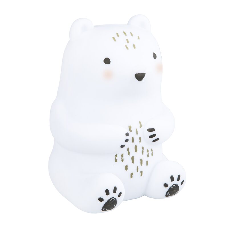 Veilleuse BEAR CAMP coloris blanc 15 x 10 cm