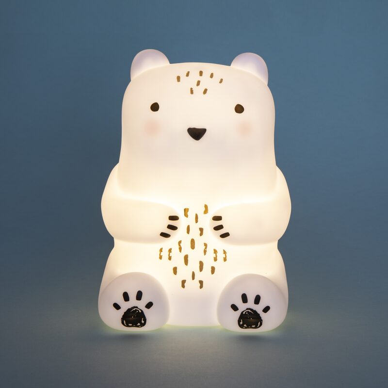Veilleuse BEAR CAMP coloris blanc 15 x 10 cm