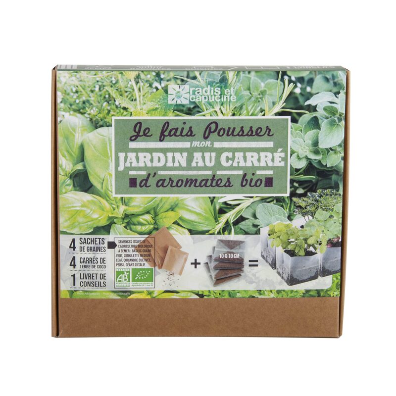 Kit JARDIN AU CARRE coloris brun