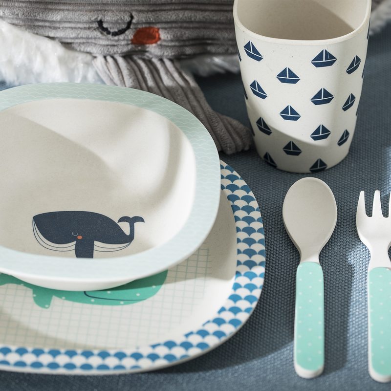 Set repas NICO LE BALEINEAU coloris blanc