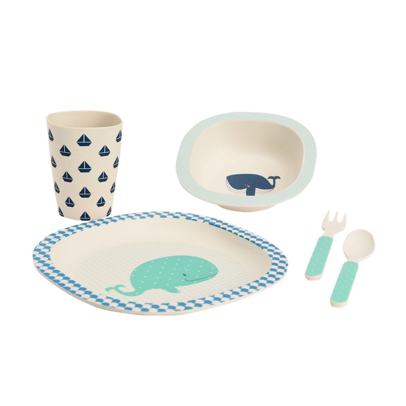 Set repas NICO LE BALEINEAU coloris blanc