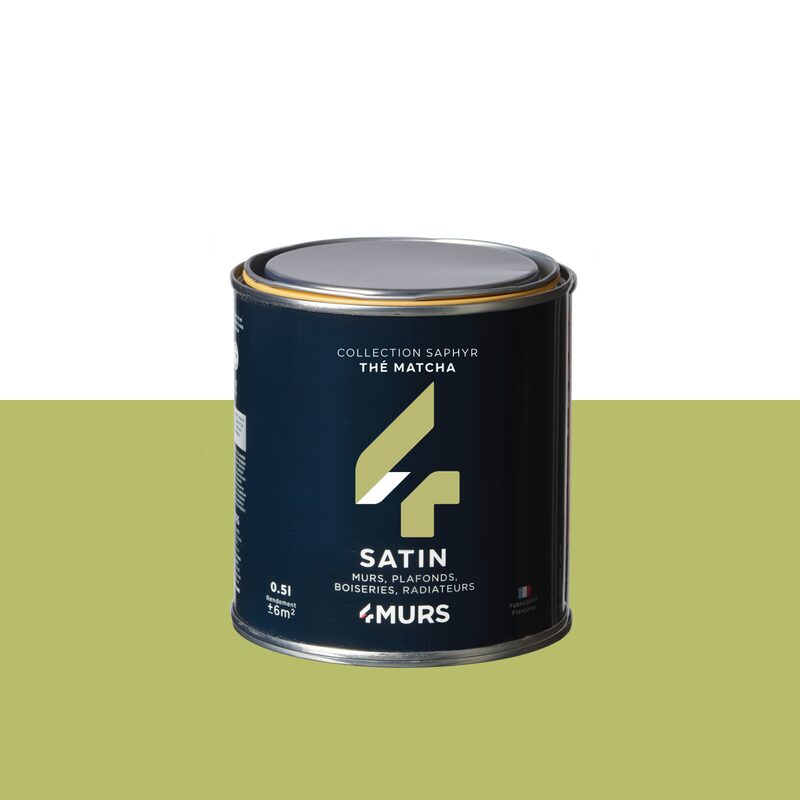 Peinture Finition SAPHYR Alkyde thé matcha Satiné 0,5 L