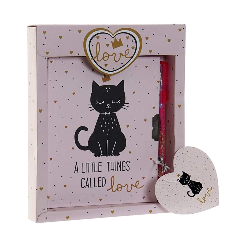 Carnet CAT JOURNAL coloris rose