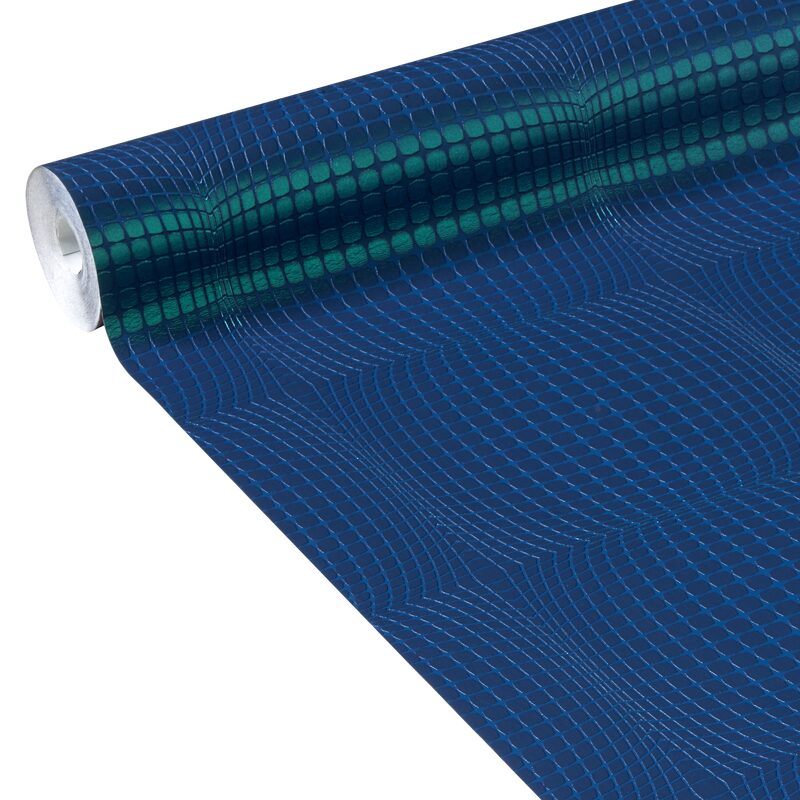 Papier peint intissé UPSIDE DOWN coloris bleu violet iridescent