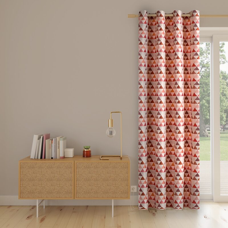 Rideau NILS coloris rose vintage 140 x 250 cm