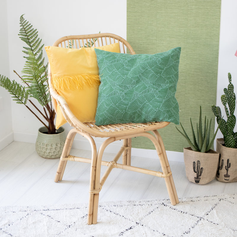 Coussin PINO coloris jaune ocre 45 x 45 cm