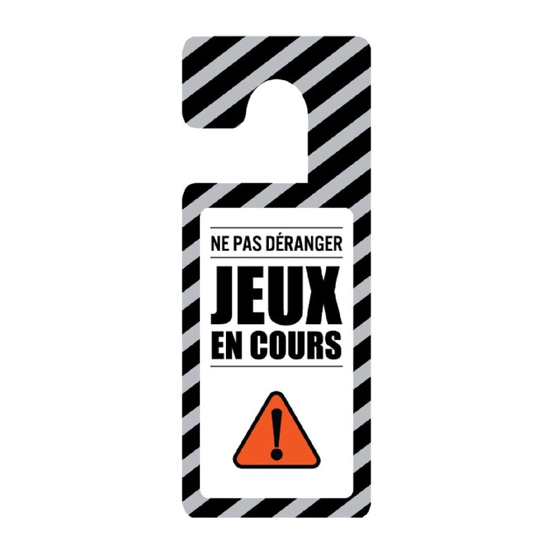 Déco de porte JEUX EN COURS coloris noir