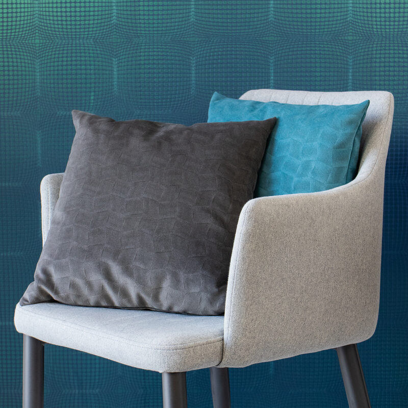 Coussin BORA coloris gris acier 45 x 45 cm