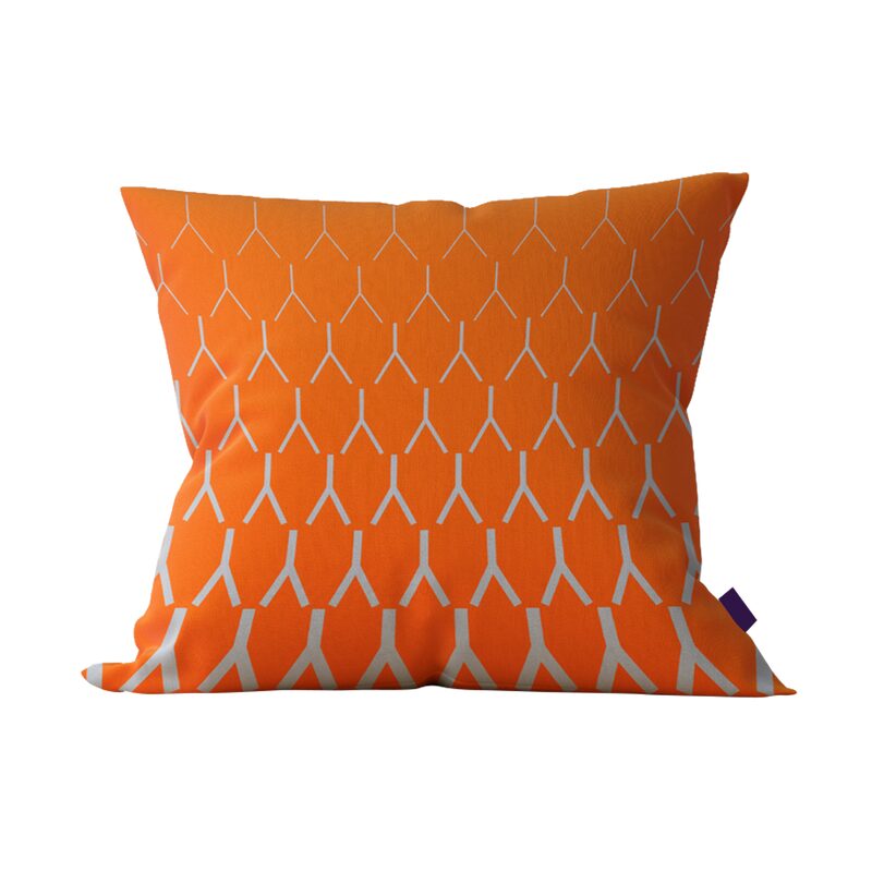 Coussin ARA coloris orange électrique 45 x 45 cm