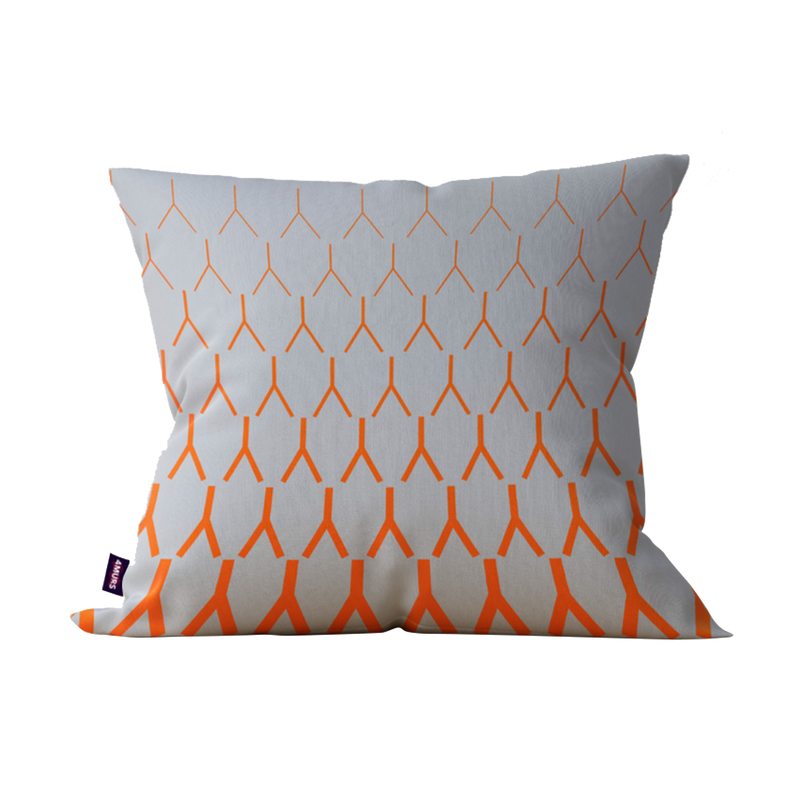 Coussin ARA coloris orange électrique 45 x 45 cm