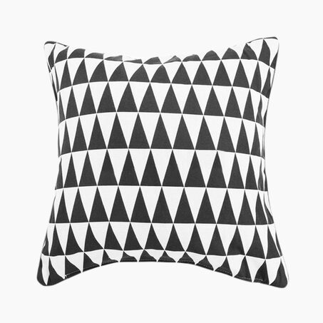 Housse de coussin BACKGAMMON coloris noir 40 x 40 cm