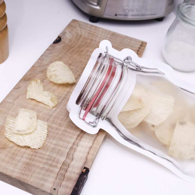Pochette alimentaire ZIP BOCAL M coloris transparent