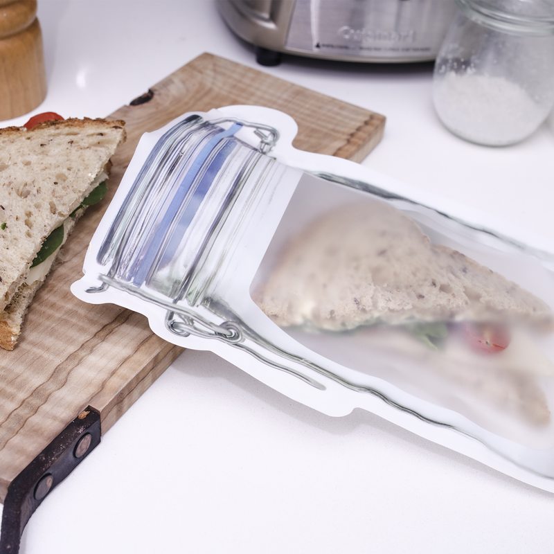 Pochette alimentaire ZIP BOCAL L coloris transparent