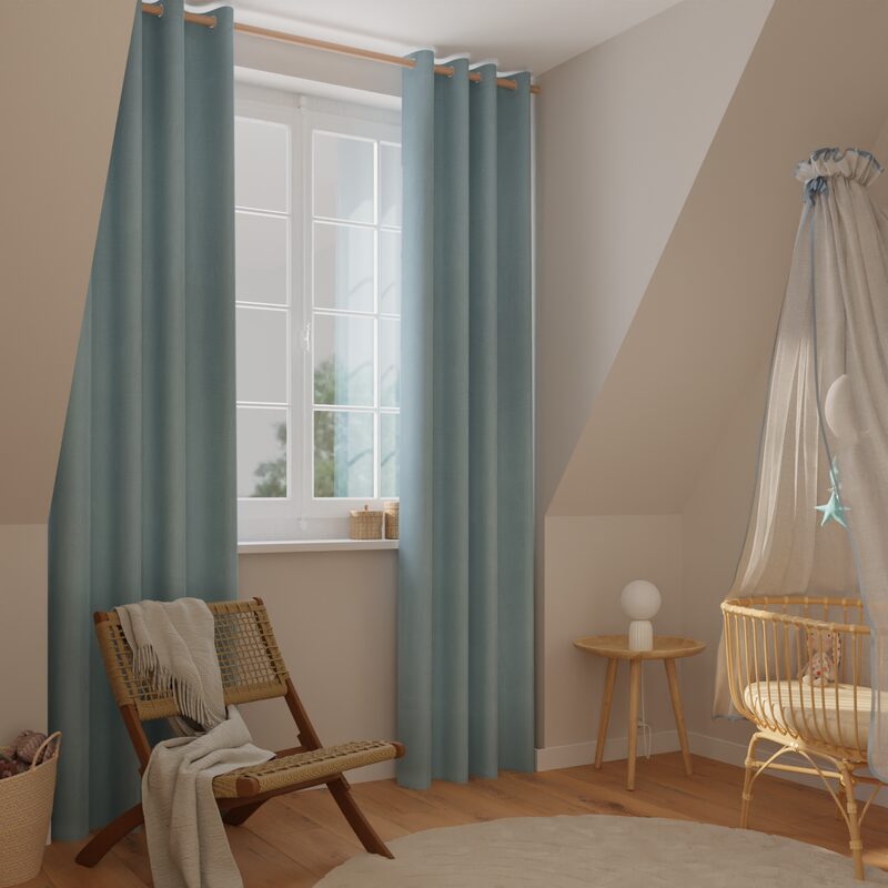 Rideau ELISUS coloris bleu nordique 140 x 240 cm