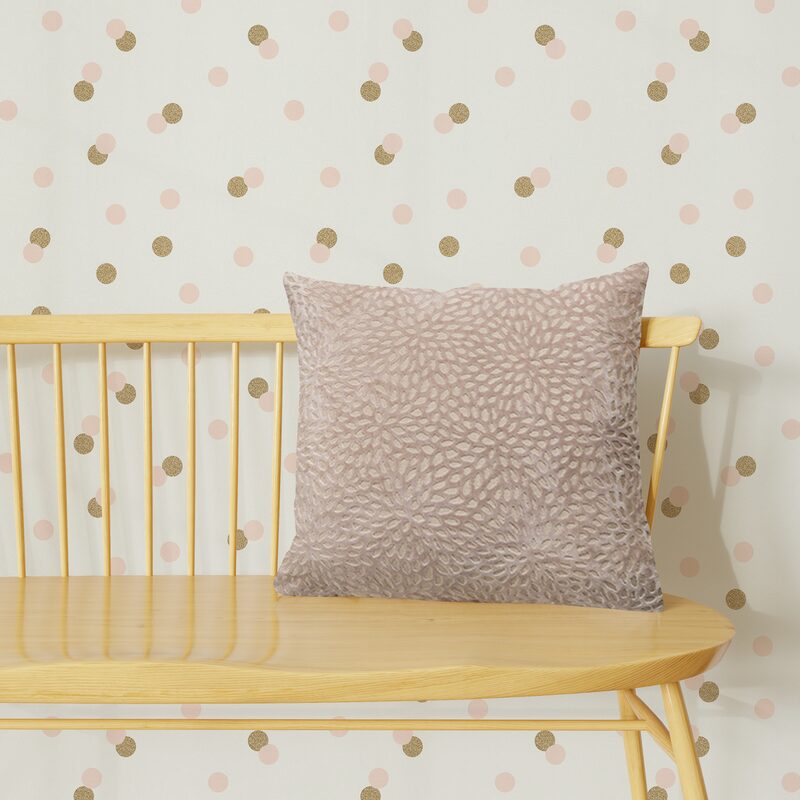 Coussin LAUREEN coloris rose pâle 45 x 45 cm