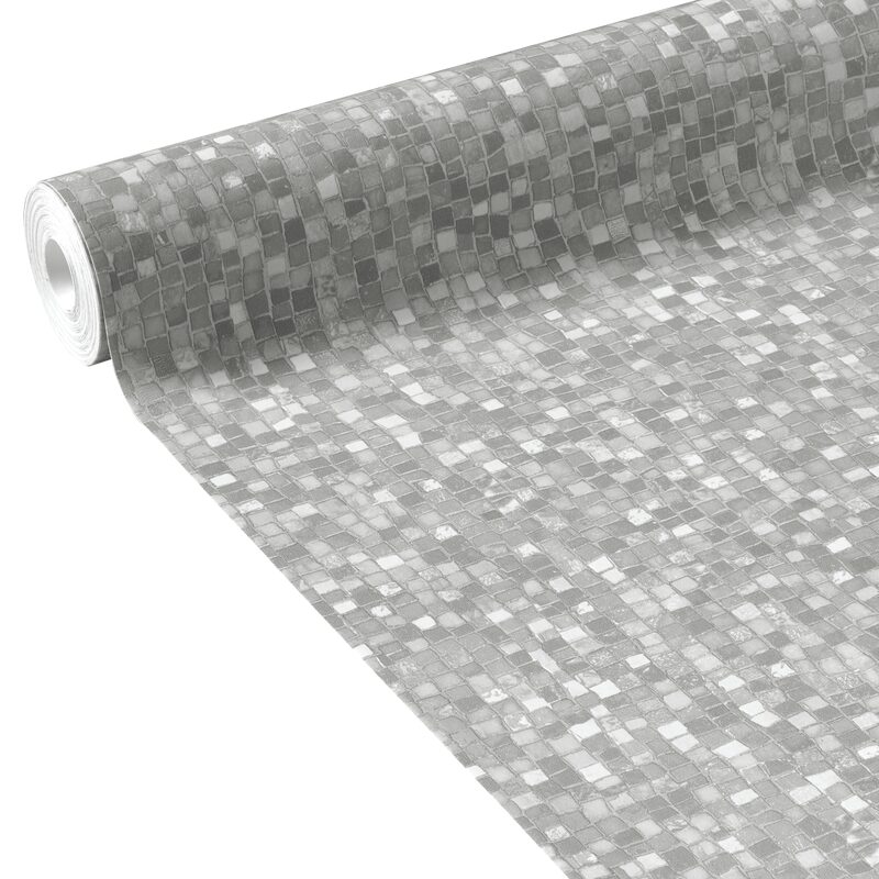 Papier peint intissé MOSAIK coloris gris perle