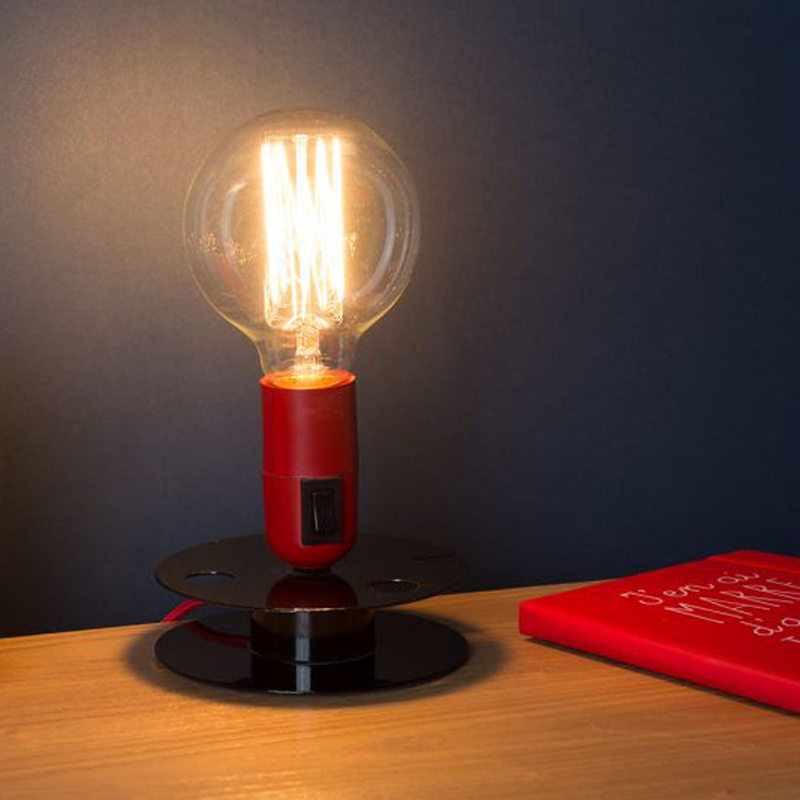 Lampe à poser BOBINE coloris rouge 23 x 12,5 cm