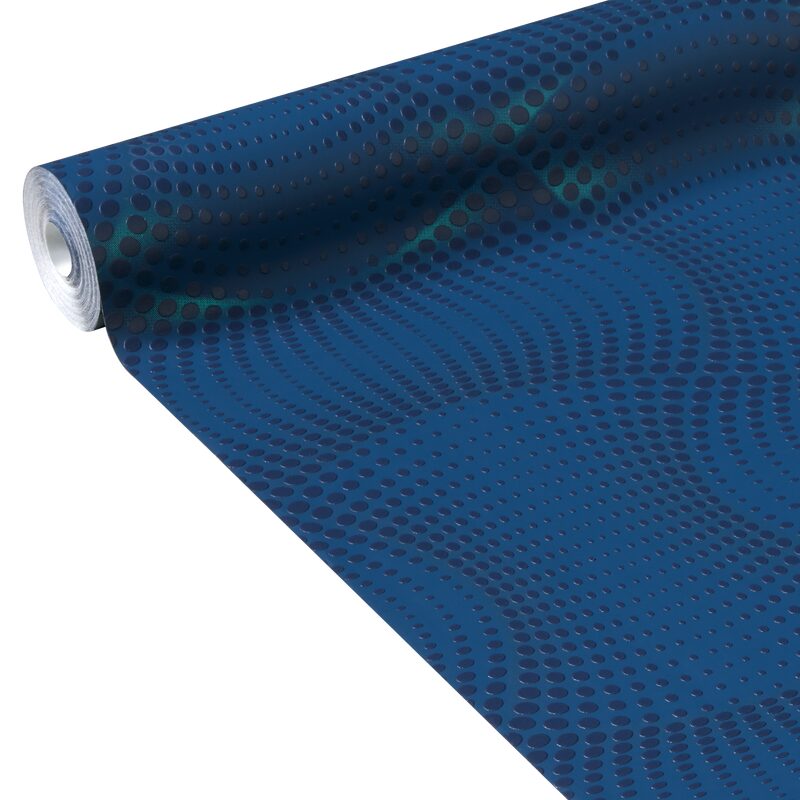 Papier peint intissé SPACER coloris bleu nuit iridescent