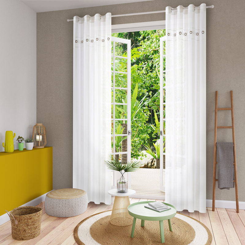 Voilage CAP HORN coloris blanc 140 x 240 cm