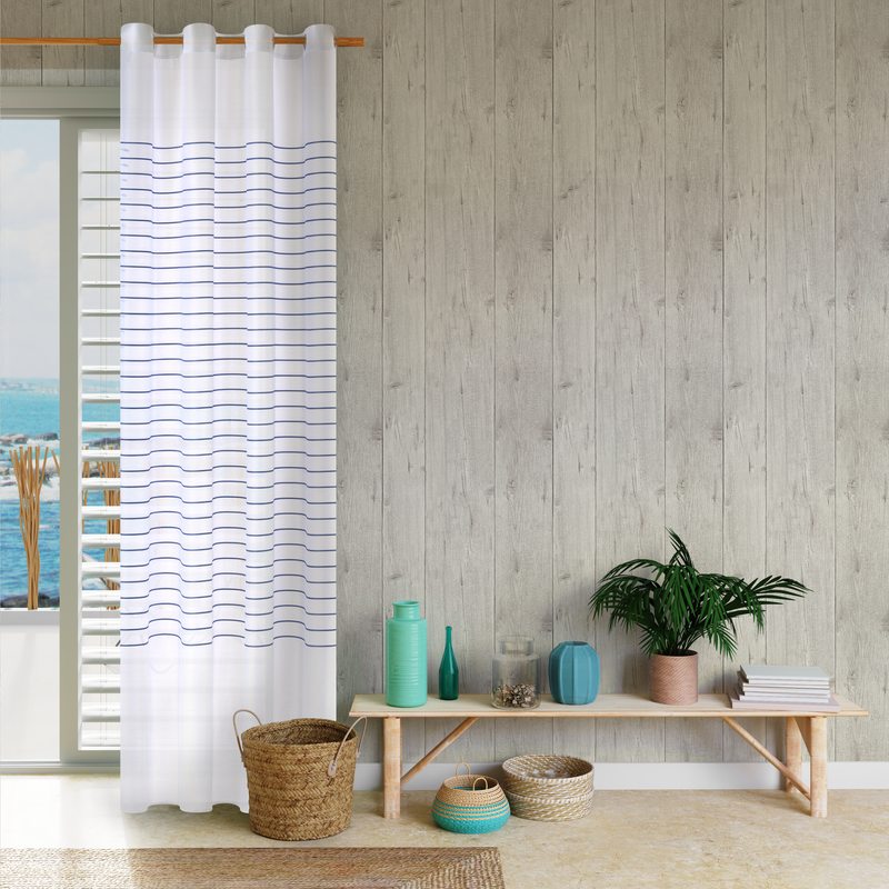 Voilage SAILOR coloris bleu marine 140 x 240 cm