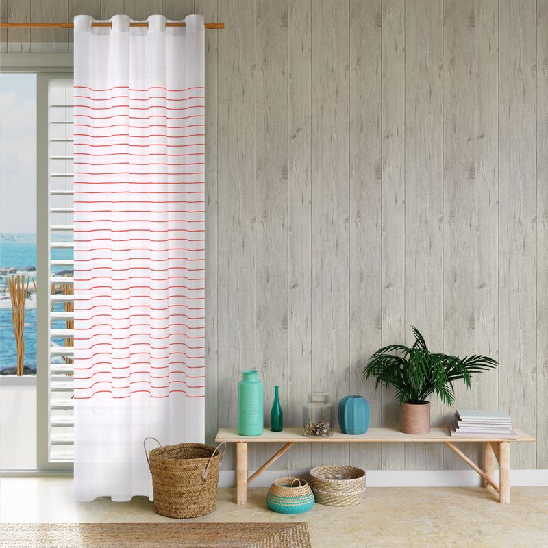 Voilage SAILOR coloris corail 140 x 240 cm