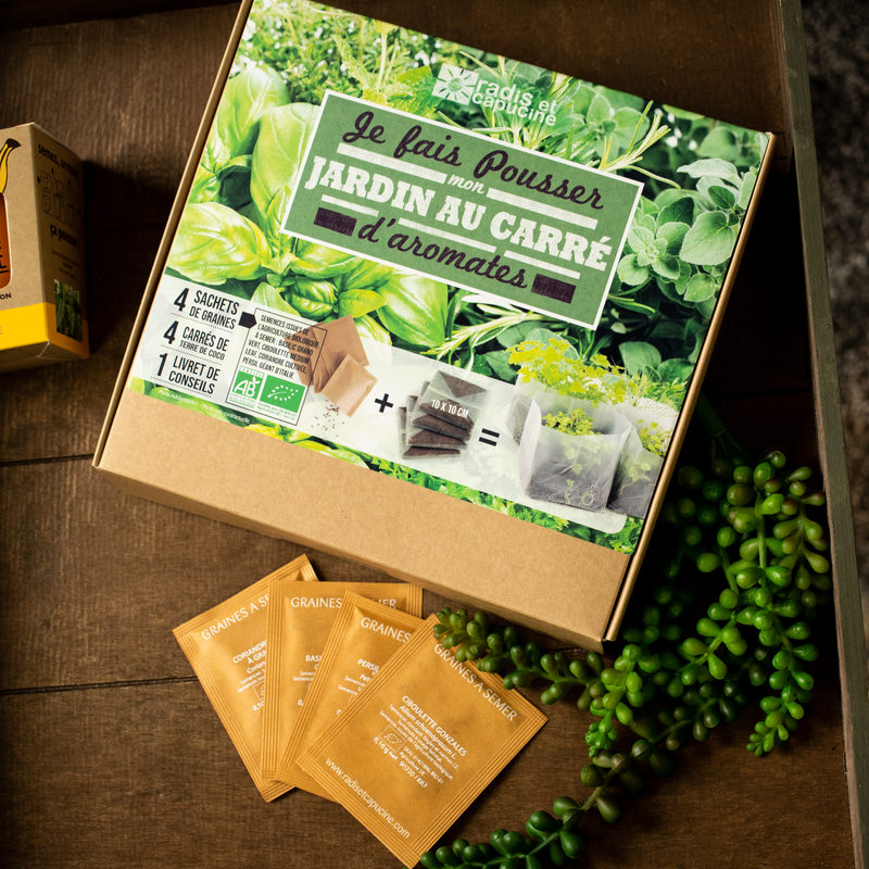 Kit JARDIN AU CARRE coloris brun