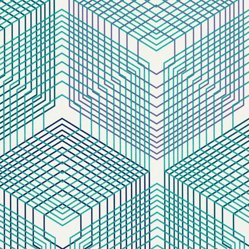 Papier peint intissé VIBES coloris vert iridescent