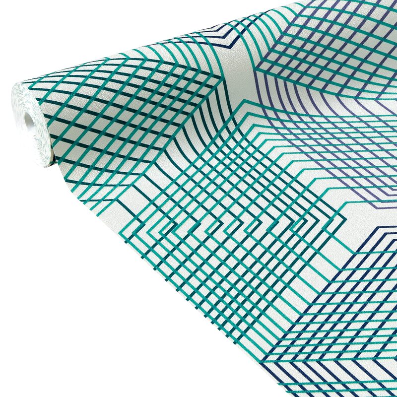 Papier peint intissé VIBES coloris vert iridescent