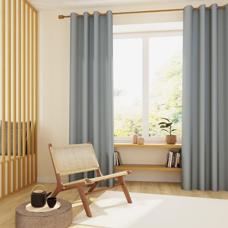 Rideau ELISUS coloris bleu orage 140 x 240 cm
