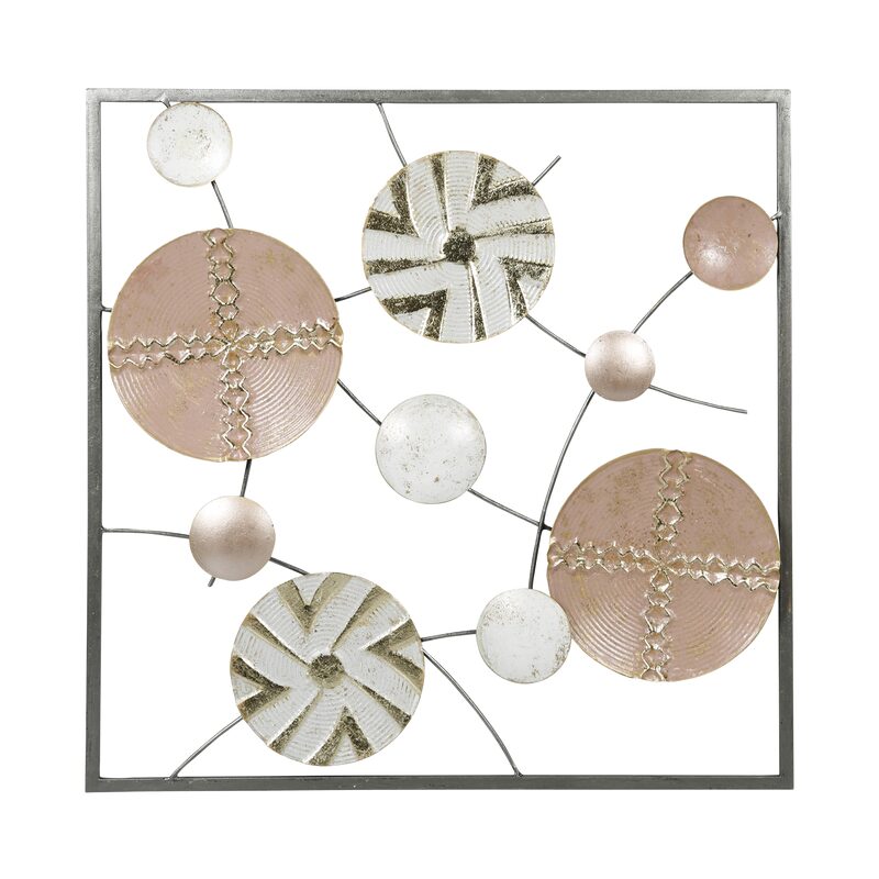 Déco murale métal LILAS coloris rose