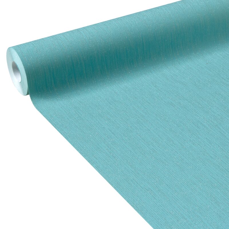Papier peint intissé NOUKA coloris bleu aqua